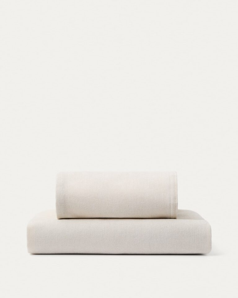 Funda para reposapiés Alea chenilla crudo 90 x 90 cm