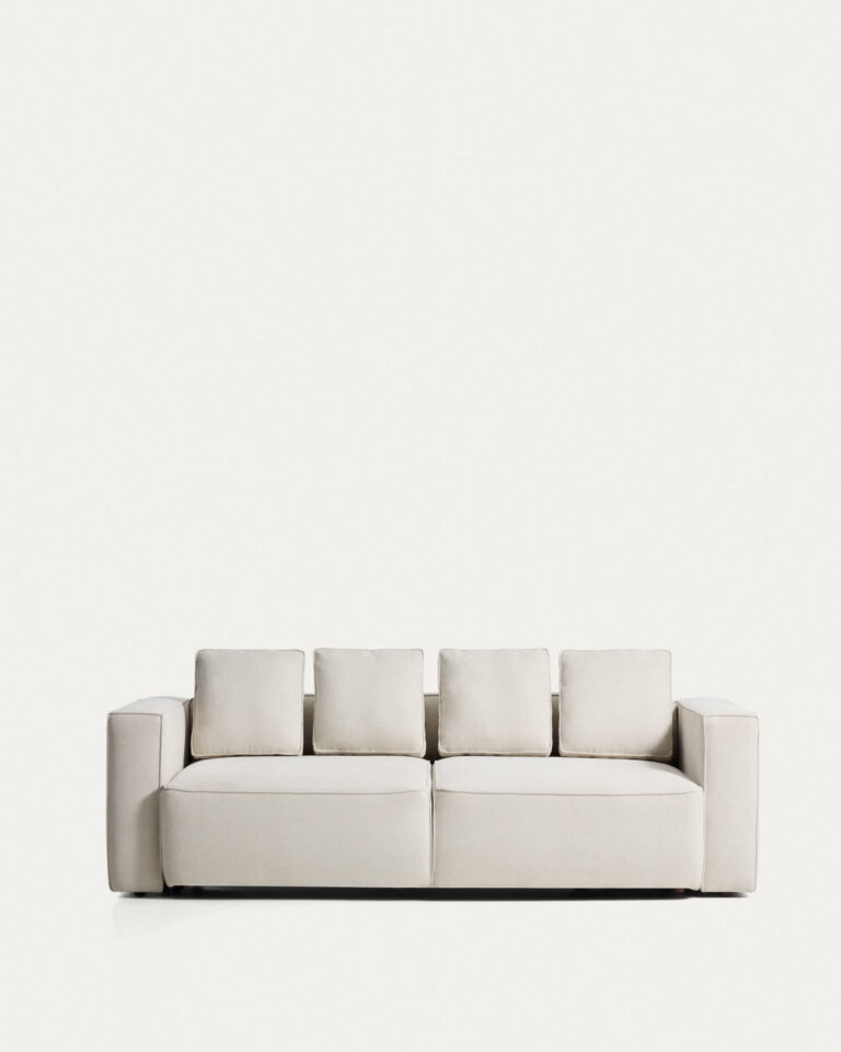Sofá cama Marela 3 plazas chenilla beige 236 cm FSC Mix Credit