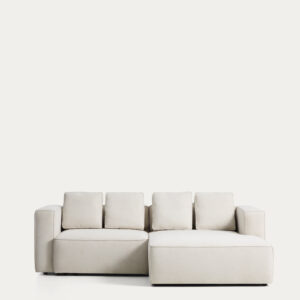 Sofá cama Marela 3 plazas con chaise longue derecha chenilla beige 236 cm FSC Mix Credit