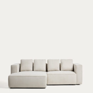 Sofá cama Marela 3 plazas con chaise longue izquierda chenilla beige 236 cm FSC Mix Credit