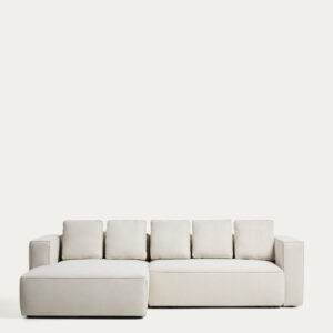 Sofá cama Marela 3 plazas con chaise longue izquierda chenilla beige 276 cm FSC Mix Credit