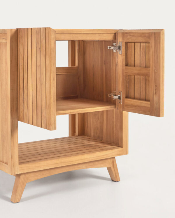 Mueble de baño rectangular Kuveni de madera maciza de teca 70 x 50 cm