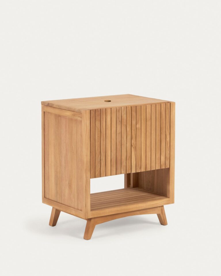Mueble de baño rectangular Kuveni de madera maciza de teca 70 x 50 cm