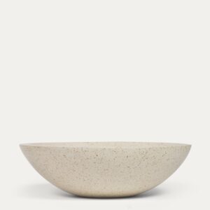Lavabo encimera Delina de terrazo blanco Ø 40 cm