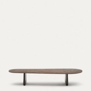 Mesa de centro Pirita de madera maciza de roble con acabado oscuro 147 x 65 cm FSC 100%