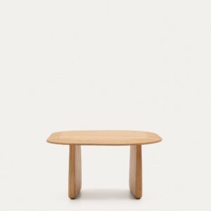Mesa auxiliar Pirita de madera maciza de roble con acabado natural 71 x 70 cm FSC 100%