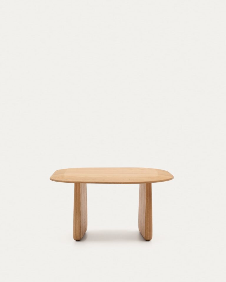 Mesa auxiliar Pirita de madera maciza de roble con acabado natural 71 x 70 cm FSC 100%