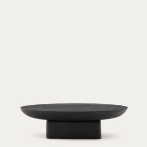 Mesa de centro Ovak de madera maciza de acacia con acabado negro FSC 100% 140 x 70 cm
