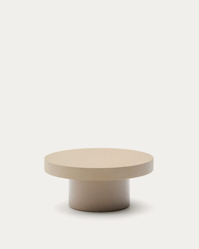 Mesa de centro Aiguablava de cemento beige Ø 66 cm