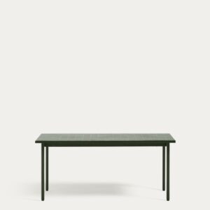 Mesa de exterior Maurina de acero galvanizado verde y azulejos verdes 182 x 91 cm