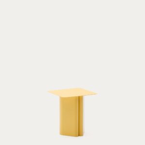 Mesa auxiliar Arvin de hierro amarillo 42 x 42 cm