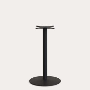 Pie de mesa alta de bar Esilda con base redonda de acero con acabado pintado negro Ø55x96c