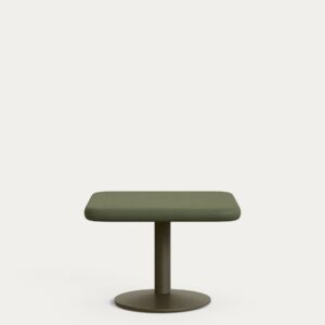 Mesa de exterior Esilda con sobre de cemento verde 70x70cm y pie de acero verde Ø42x45cm