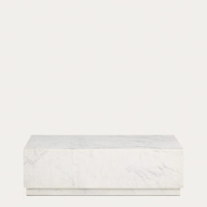 Mesa de centro Sorein de mármol blanco 100 x 50 cm