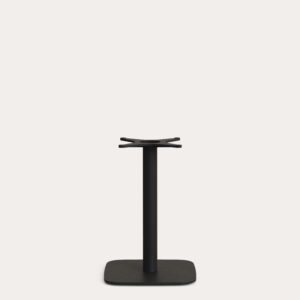 Pie de mesa de bar Dina con base cuadrada de metal con acabado pintado negro 48x48x70 cm