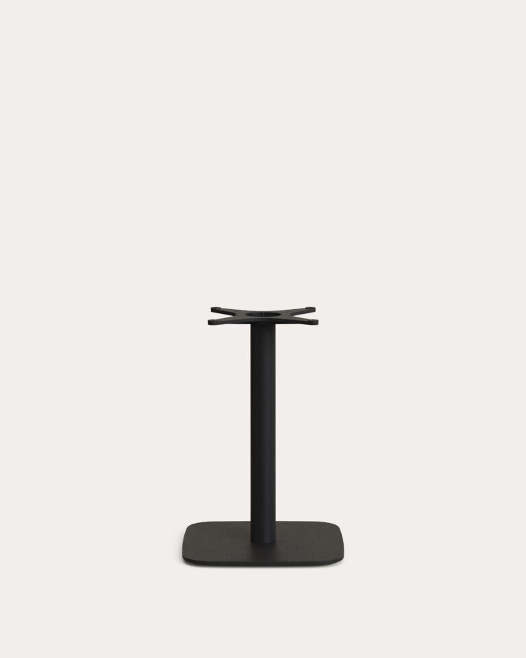 Pie de mesa de bar Dina con base cuadrada de metal con acabado pintado negro 48x48x70 cm