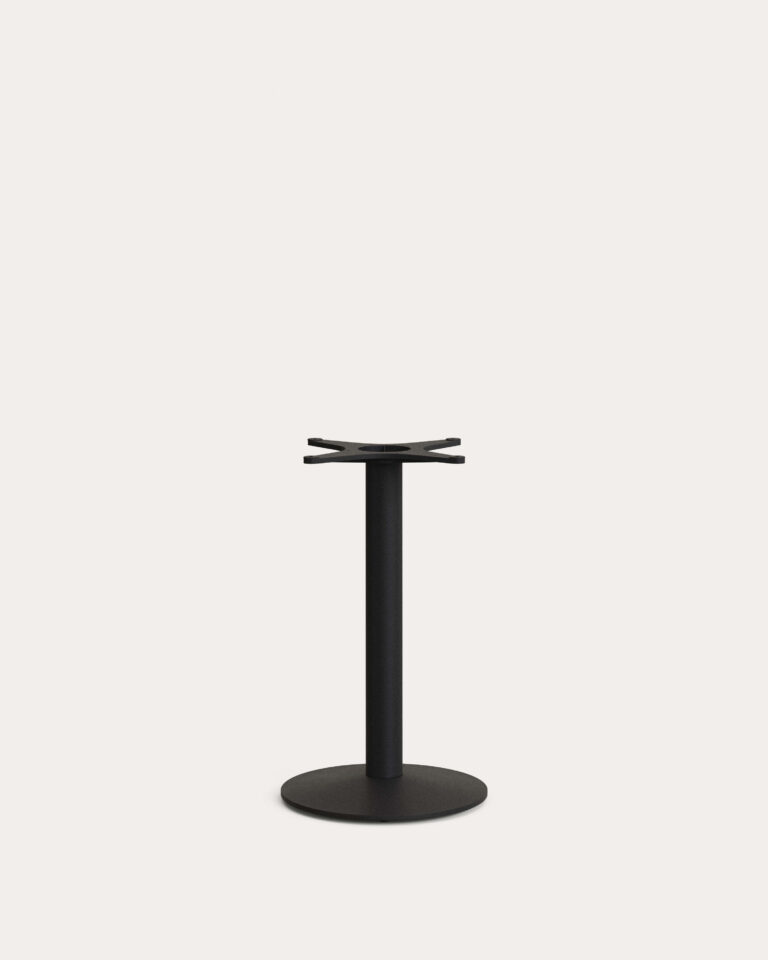 Pie de mesa de bar Esilda base redonda pequeña metal con acabado pintado negro Ø42,5x72cm