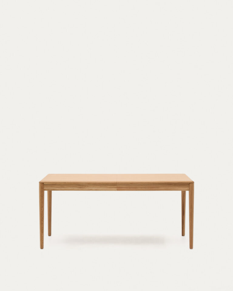 Mesa extensible Lenon chapa y  madera maciza de roble FSC MIX Credit natural 160(200)x90 c