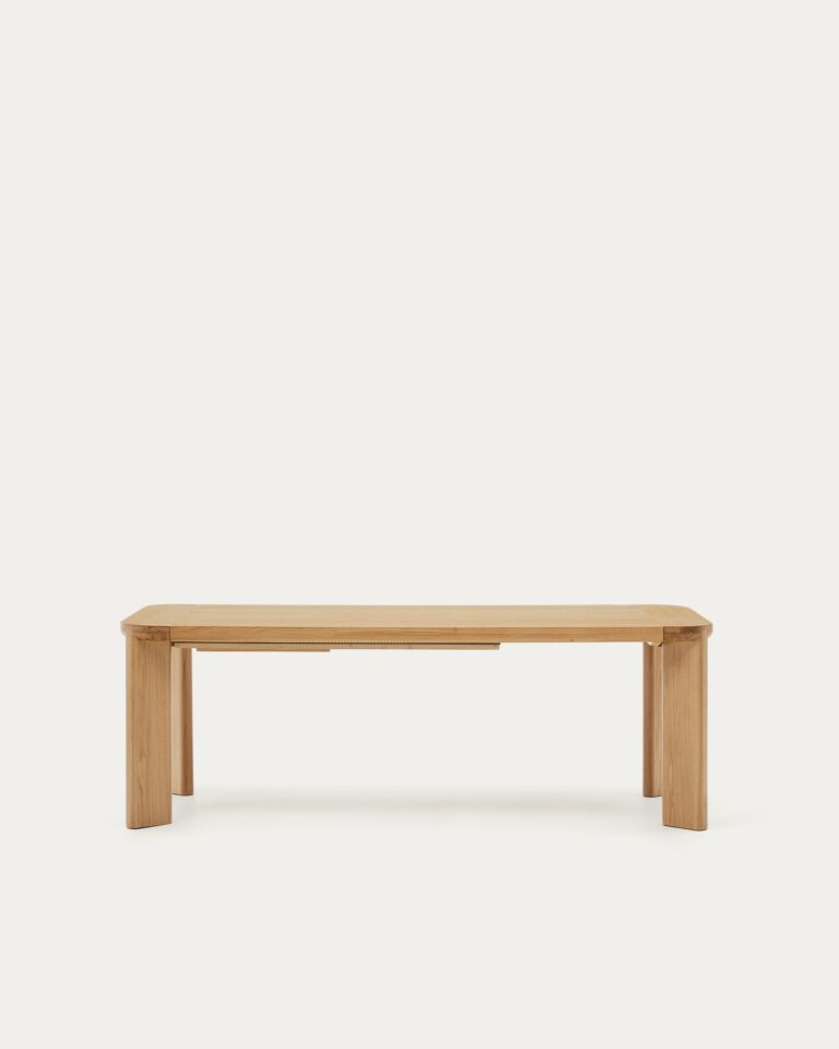 Mesa extensible Jondal de madera maciza y chapa de roble FSC 100% 200 (286) x 100 cm