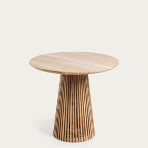 Mesa redonda Jeanette de madera maciza de teca Ø 90 cm