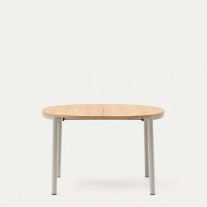 Mesa extensible Montuiri chapa de roble y patas de acero acabado gris 120(200) x 90 cm
