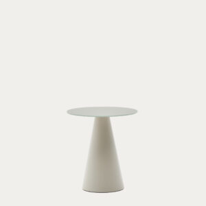 Mesa auxiliar Wilshire vidrio templado glaseado y acero acabado pintado gris mate Ø50cm