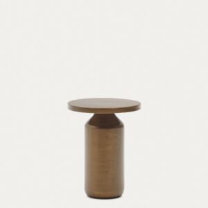 Mesa auxiliar redonda Malya de metal con acabado cobre Ø 40,5 cm