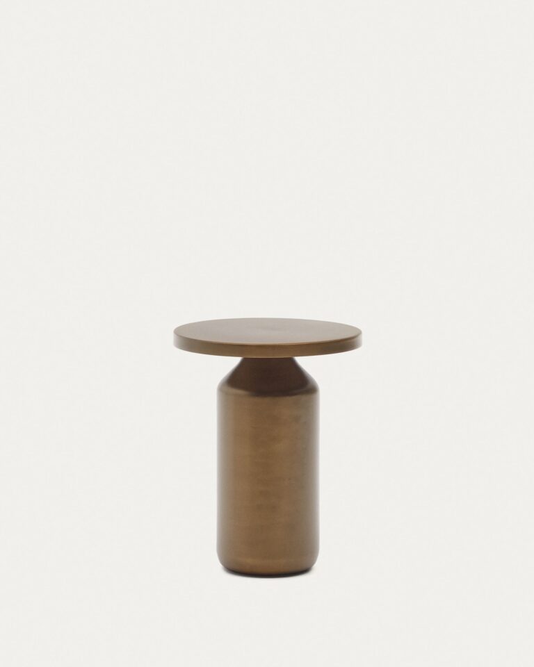 Mesa auxiliar redonda Malya de metal con acabado cobre Ø 40,5 cm