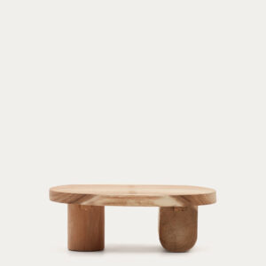 Mesa de centro Mosi de madera maciza de mungur Ø 90 x 60 cm