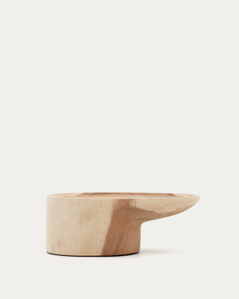 Mesa de centro con pie Mosi de madera maciza de mungur Ø 90 x 50 cm