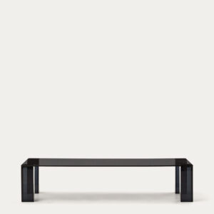 Mesa de centro Adularia de vidrio templado gris oscuro 140 x 60 cm