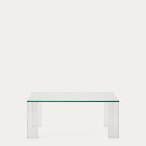 Mesa auxiliar Adularia de vidrio templado transparente 85 x 85 cm