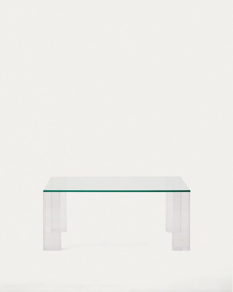 Mesa auxiliar Adularia de vidrio templado transparente  85 x 85 cm