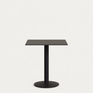Mesa de exterior Esilda negro con pie de metal con acabado pintado negro 70 x 70 x 70 cm