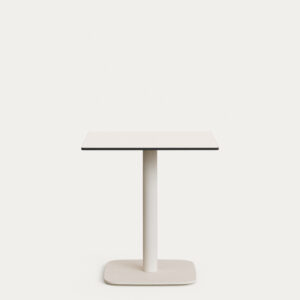 Mesa de exterior Dina blanco con pie de metal con acabado pintado blanco 68 x 68 x 70 cm