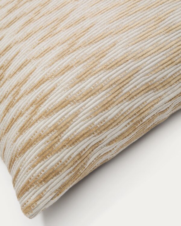 Funda de cojín Sigato de viscosa y algodón beige y crudo 45 x 45 cm