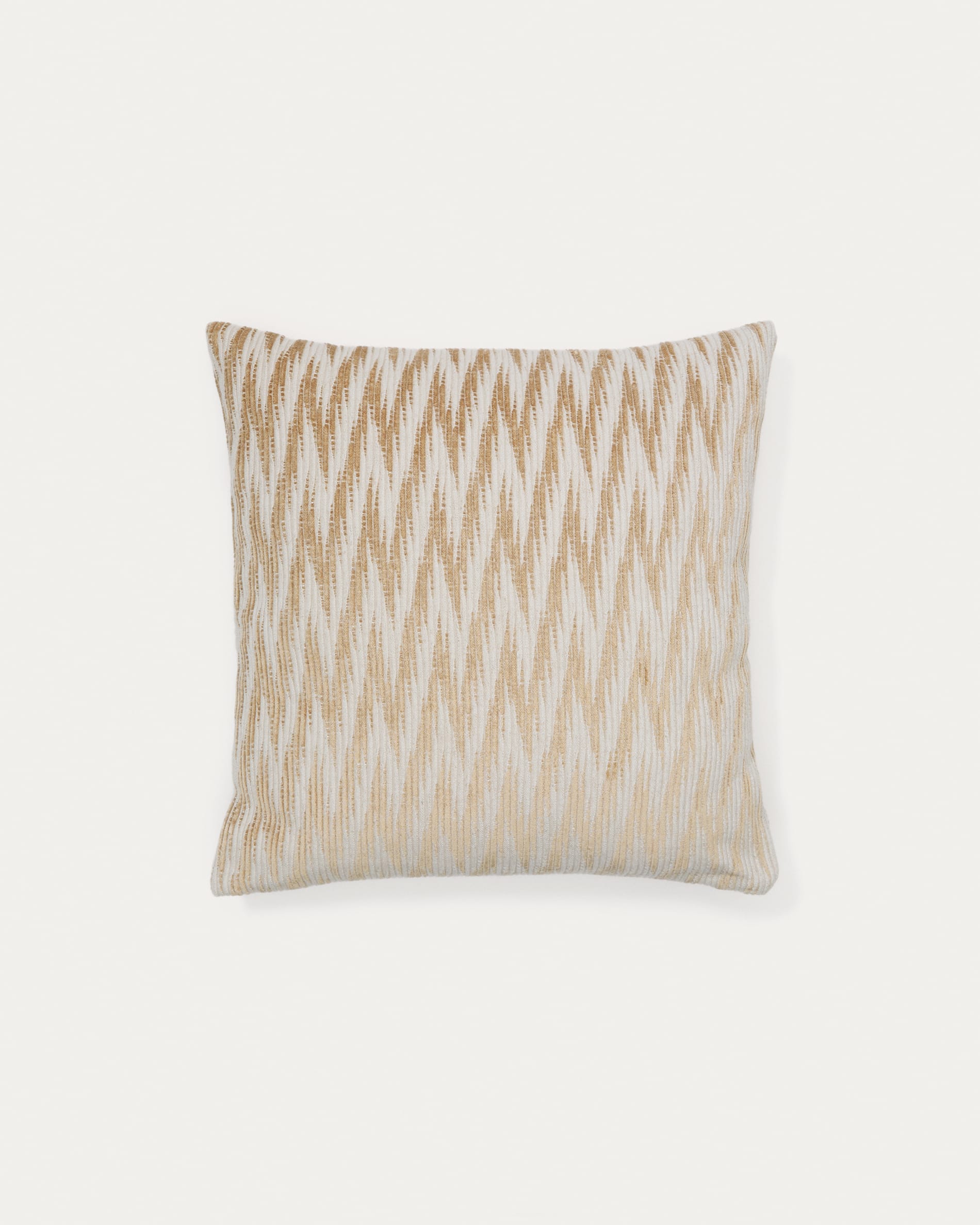 Funda de cojín Sigato de viscosa y algodón beige y crudo 45 x 45 cm