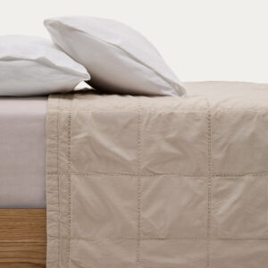 Colcha Isor de chenilla 100% algodón crudo con cuadros para cama de 90/135 cm
