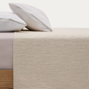 Colcha Vindi 100% algodón crudo con fantasía rayas para cama de 90/135 cm