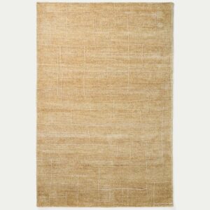Alfombra Eloda de lana y viscosa mostaza 160 x 230 cm