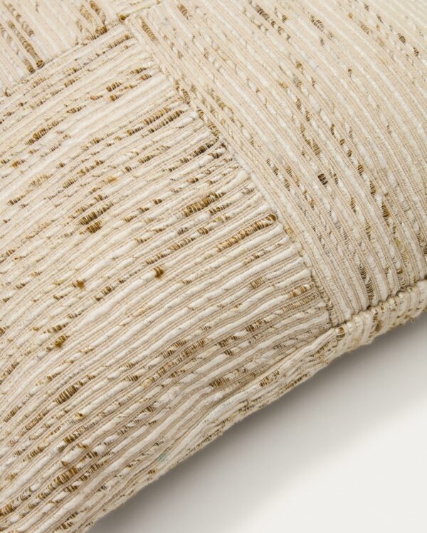 Funda de cojín Anuba jacquard de cuadros beige y verde 45 x 45 cm