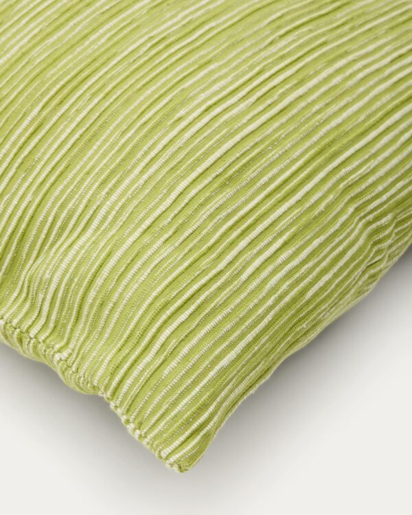 Funda de cojín Niera de algodón jacquard rayas verde 45 x 45 cm