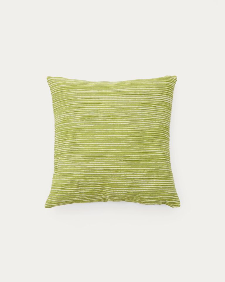 Funda de cojín Niera de algodón jacquard rayas verde 45 x 45 cm
