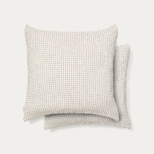 Set Mabile de 2 fundas de cojín 100% algodón jacquard rayas azul 50 x 50 cm