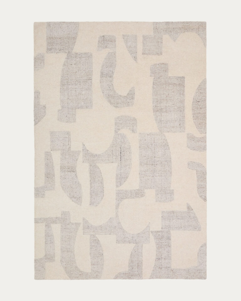 Alfombra Norela de mezcla lana jacquard gris 300 x 200 cm