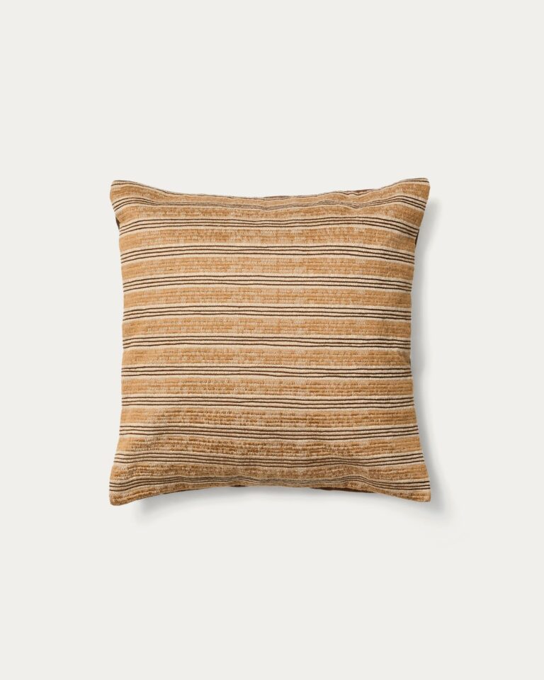 Funda de cojín Tavina 100% de algodón bordado marrón 50 x 50 cm