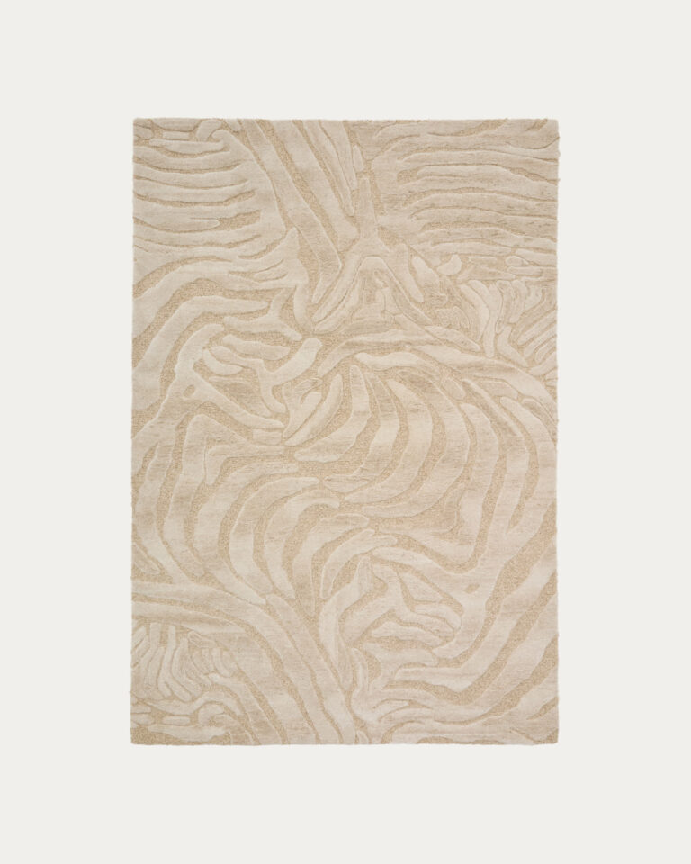 Alfombra Tribet de mezcla de lana jacquard cebra 160 x 230 cm