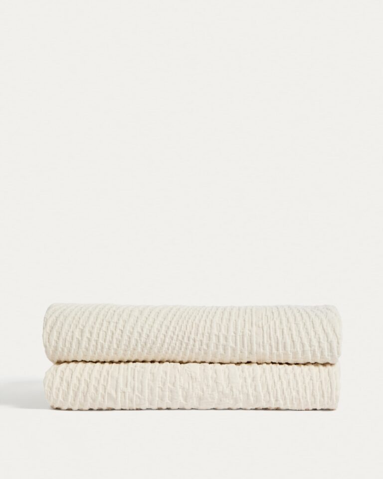 Colcha Raylo 100% algodón con estructura a rayas para cama de 150/160 cm