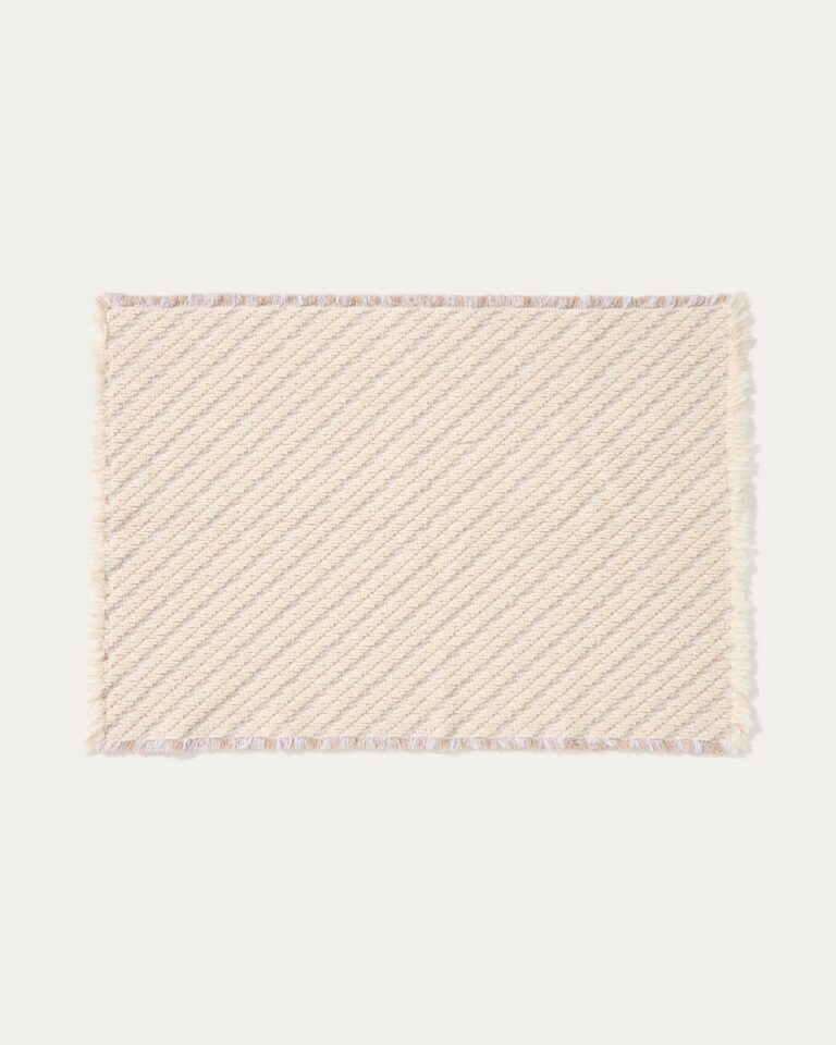 Alfombra de baño Janu 100% algodón estructura diagonal crudo 50 x 70 cm