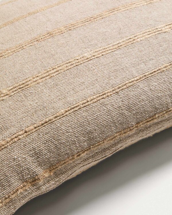 Funda de cojín Riena de lino y viscosa beige 40 x 60 cm